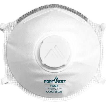 P304 FFP3 Valved Dolomite Light Cup Respirator (Pk10) White