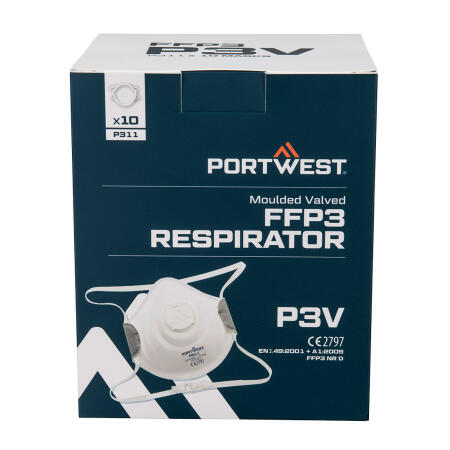 P311 Moulded FFP3 Valved Respirator (Pk10) White