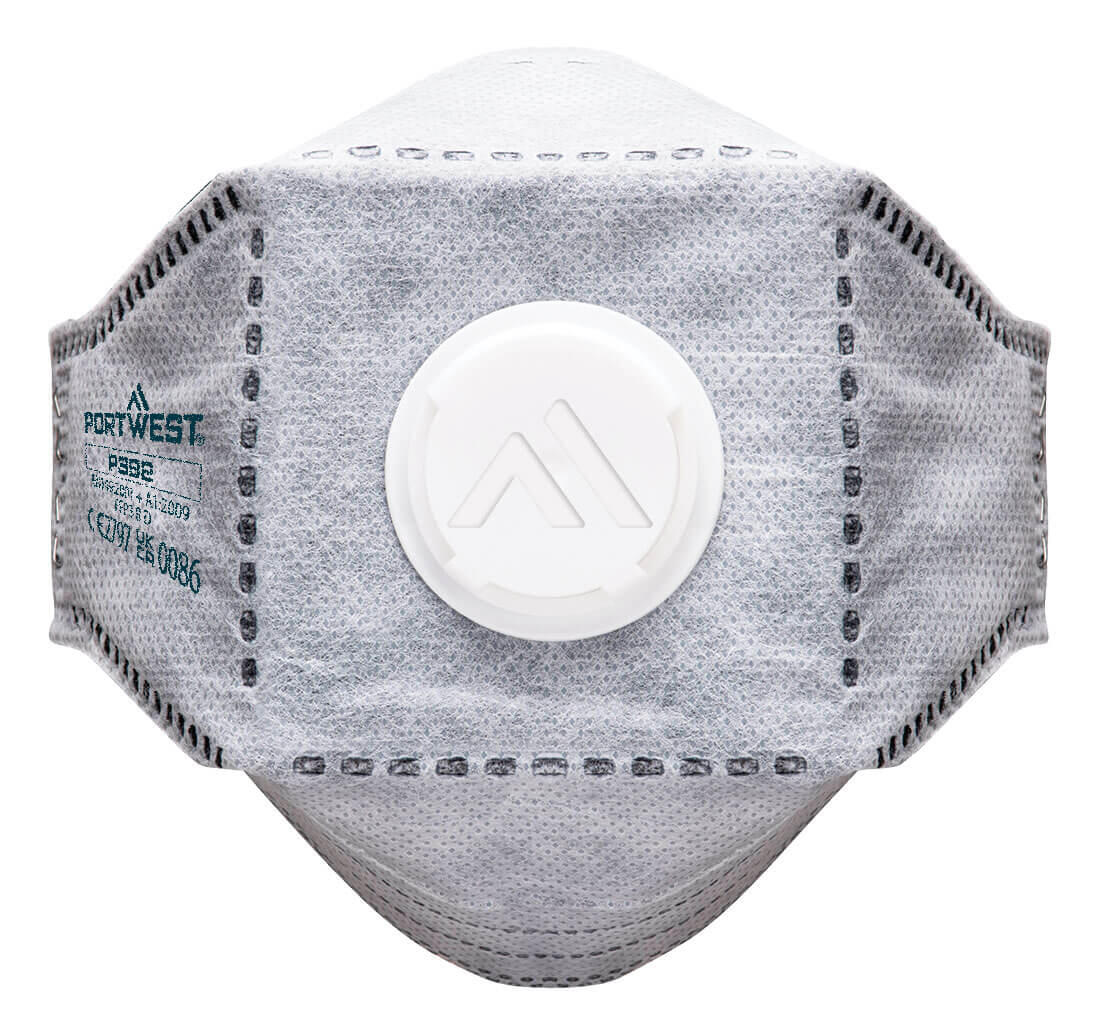 P392 EAGLE FFP3 Valved Carbon Fold Flat Respirator (Pk10) White