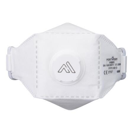 P393 EAGLE PRO FFP3 Valved Dolomite Fold Flat Respirator (Pk10) White