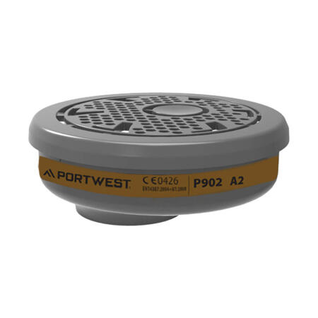 Portwest P902 A2 Gas Filter Bayonet Connection (Pk6) Black