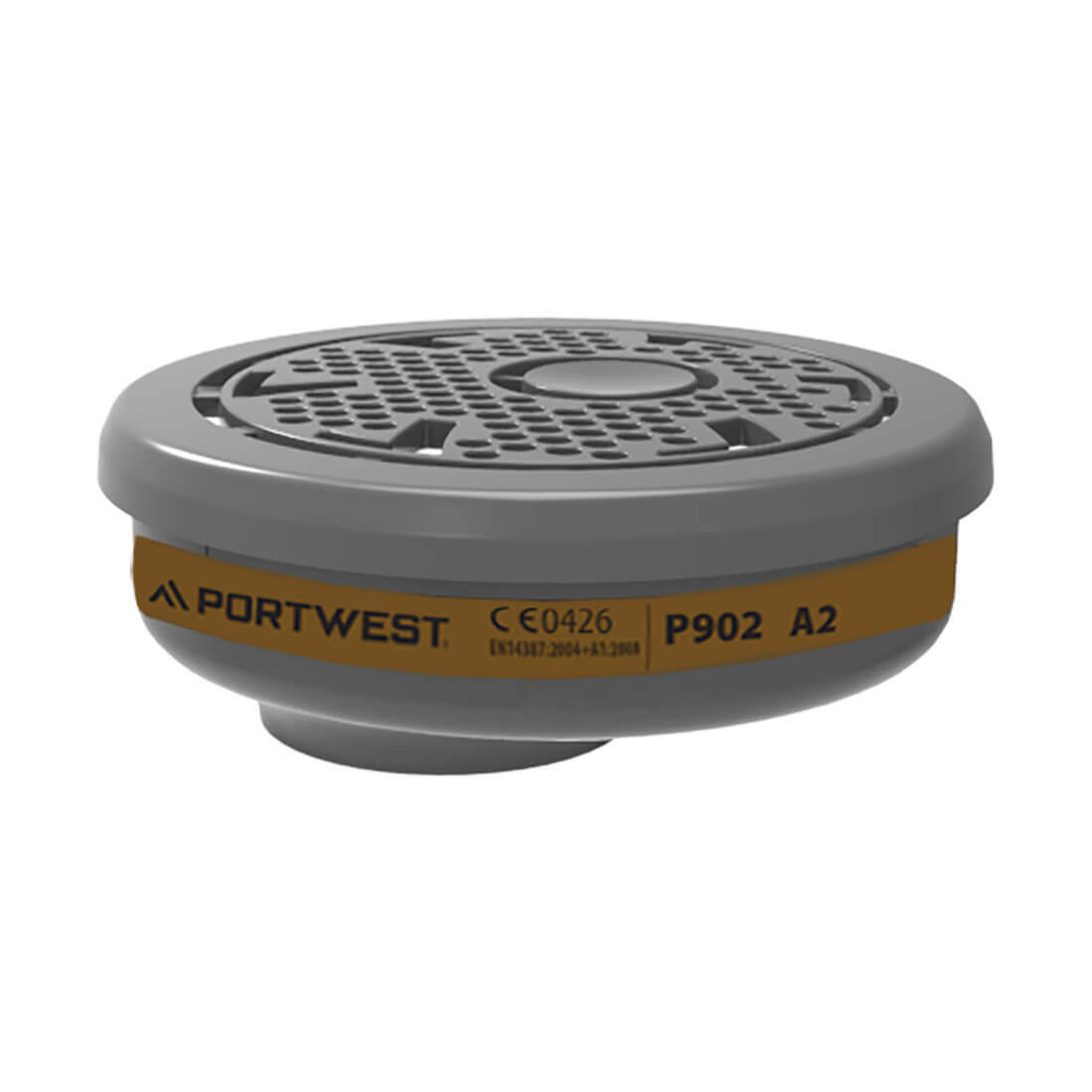 Portwest P902 A2 Gas Filter Bayonet Connection (Pk6) Black