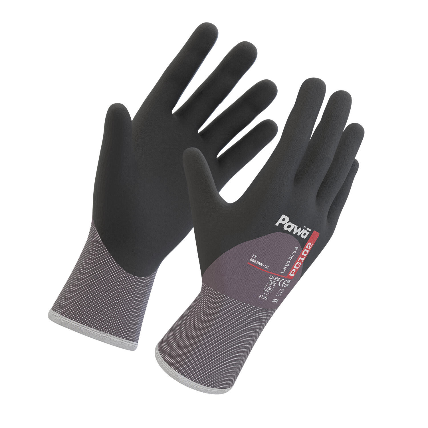 Pawa Grey/Black Pawa PG102 Gloves