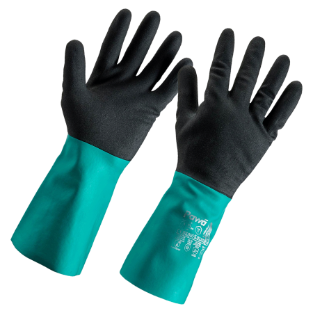 Pawa Green/Black Pawa PG600 Nitrile Type A Chemical Glove