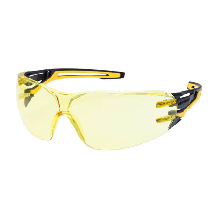 PR01 Anthracite Wraparound Safety Glasses Amber