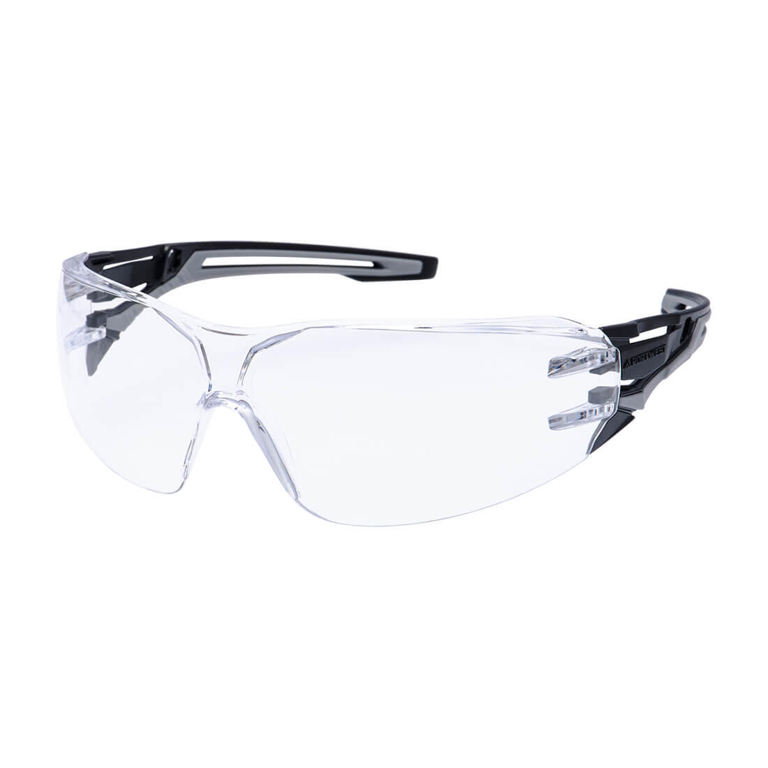 PR01 Anthracite Wraparound Safety Glasses Clear