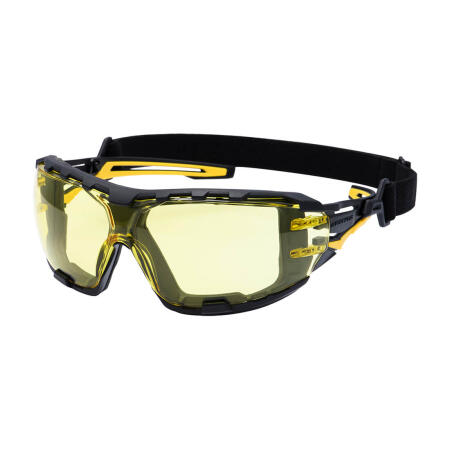 PR02 Anthracite Wraparound Plus Safety Glasses Amber