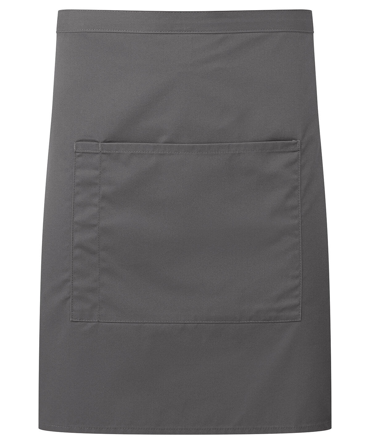 Premier PR141 ‘Colours collection’ mid-length pocket apron Grey