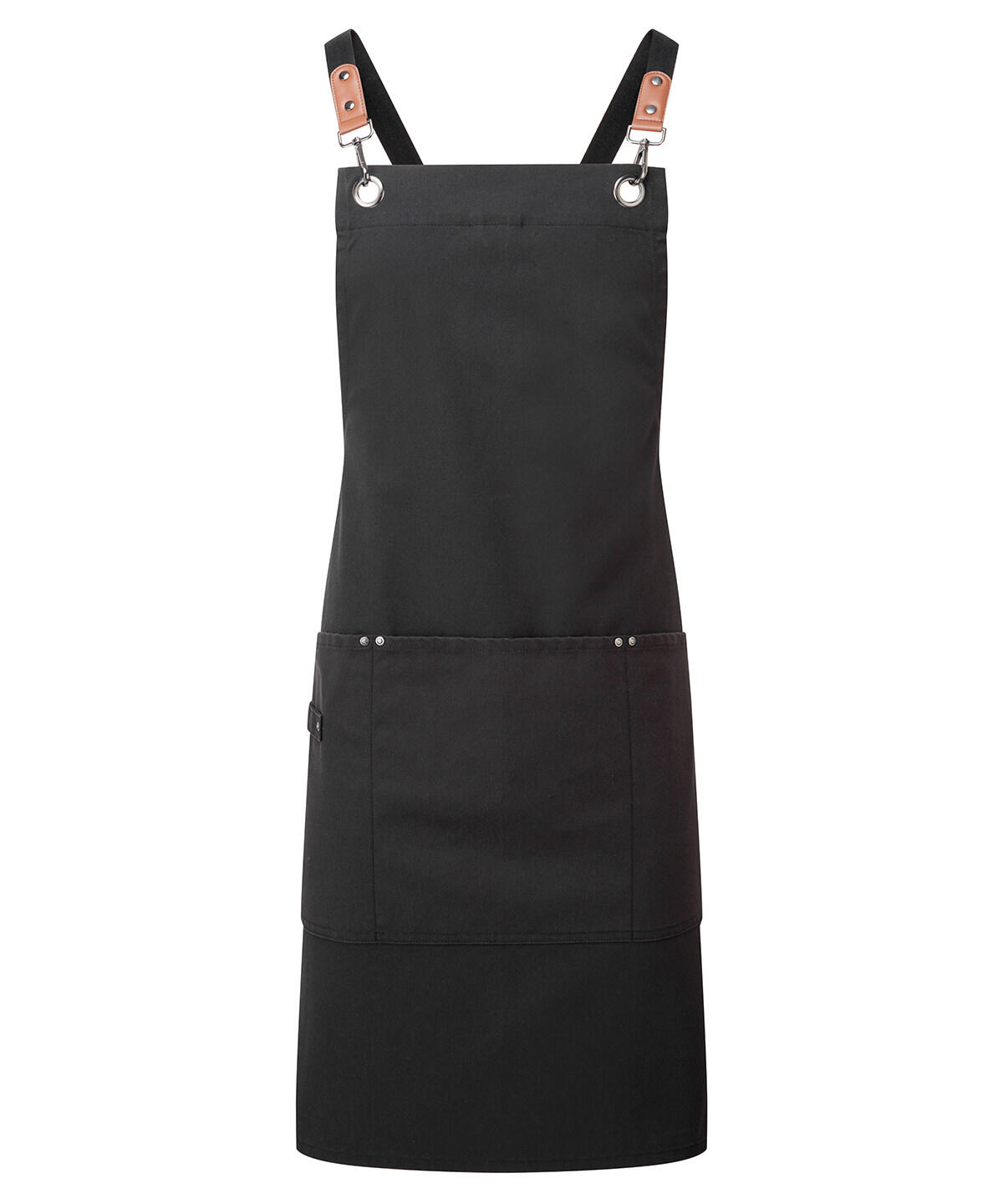 Premier PR182 Clip ‘n’ Clasp cross-back bib apron Black