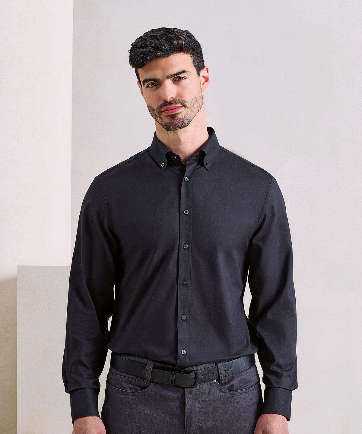 PR284 ‘Supreme’ Oxford long sleeve shirt Grey - Image 2