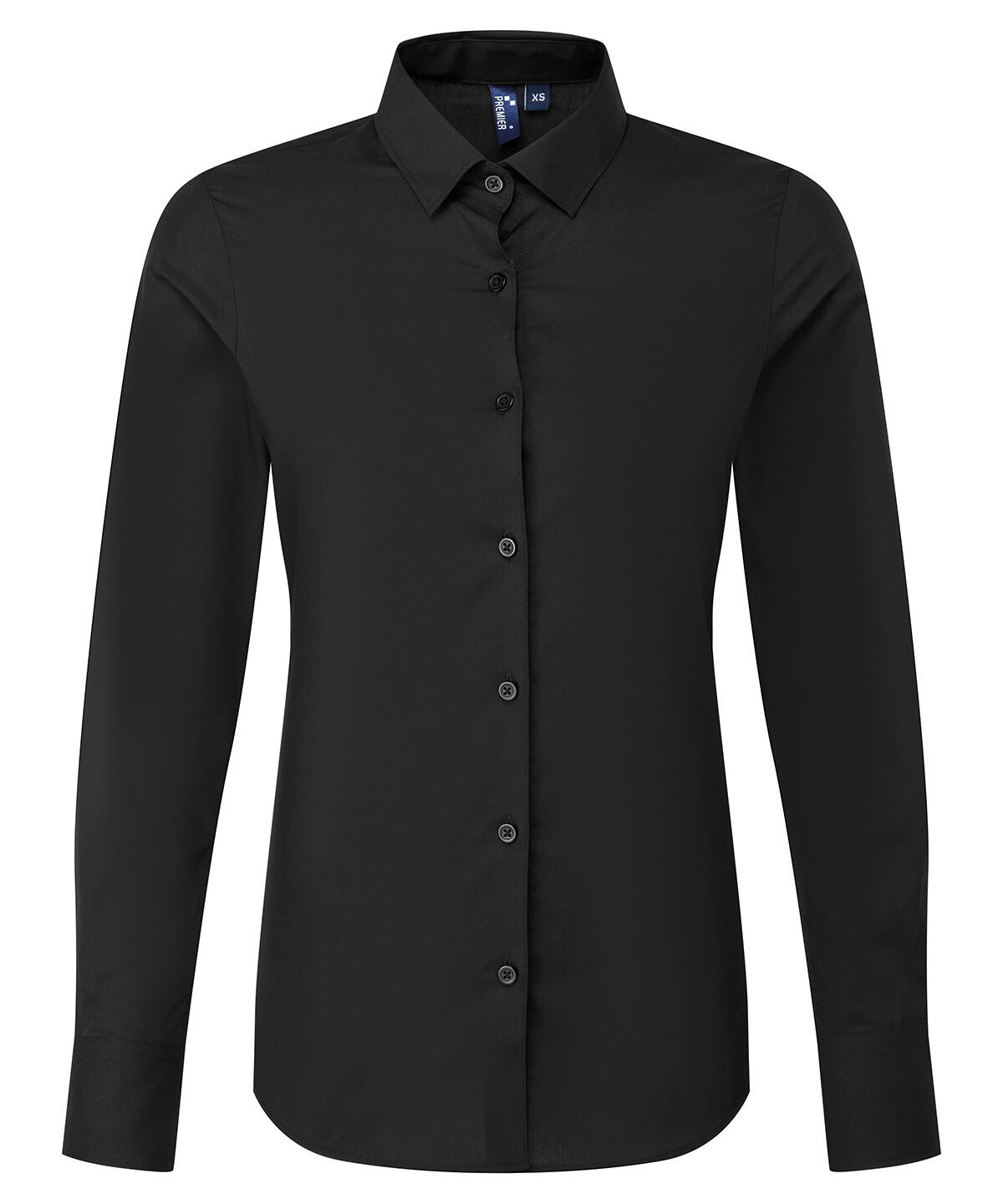 Premier PR303 Women’s long sleeve ‘Recyclight’ poplin shirt Black