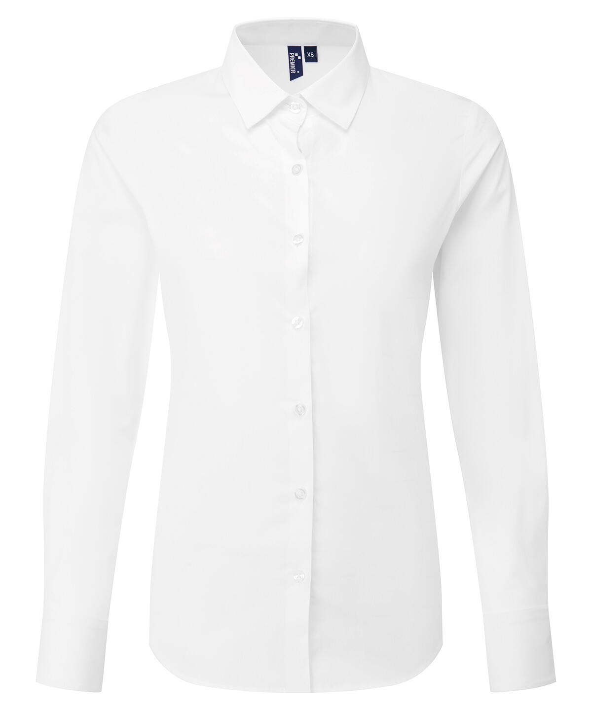 Premier PR303 Women’s long sleeve ‘Recyclight’ poplin shirt White