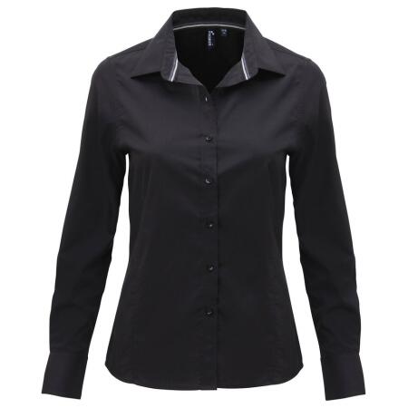 Premier PR314 Women's long sleeve fitted "Friday bar shirt" Black