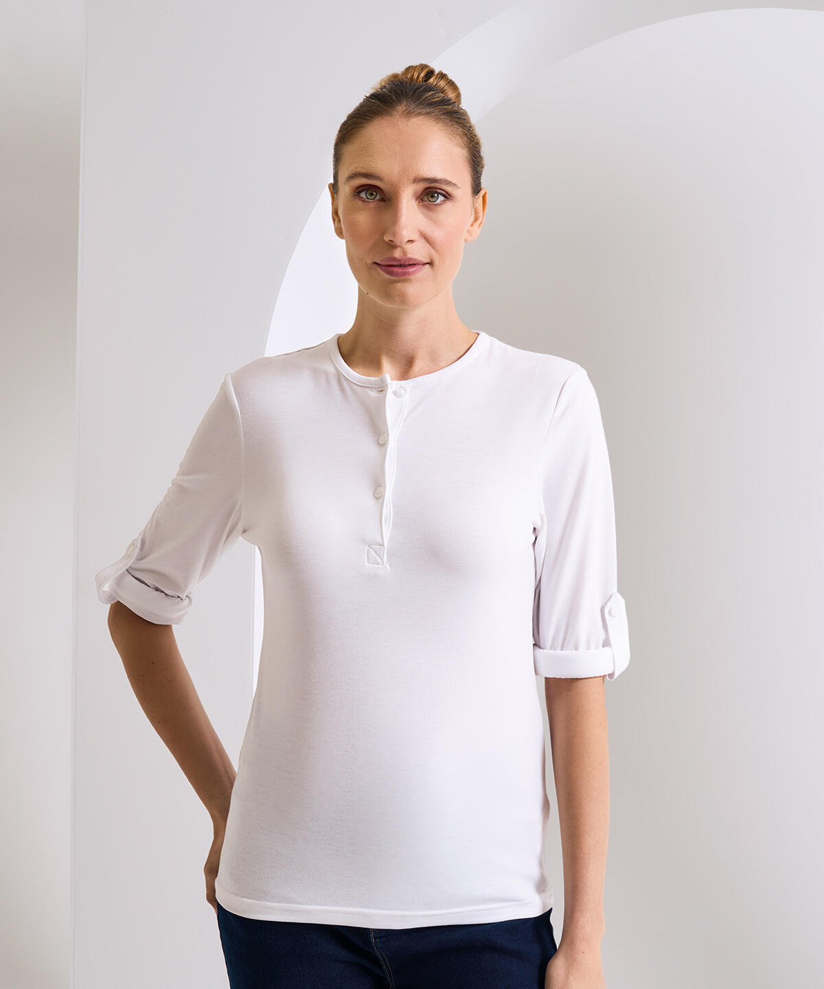 PR318 Women's Long John roll-sleeve tee Pattern - Image 2