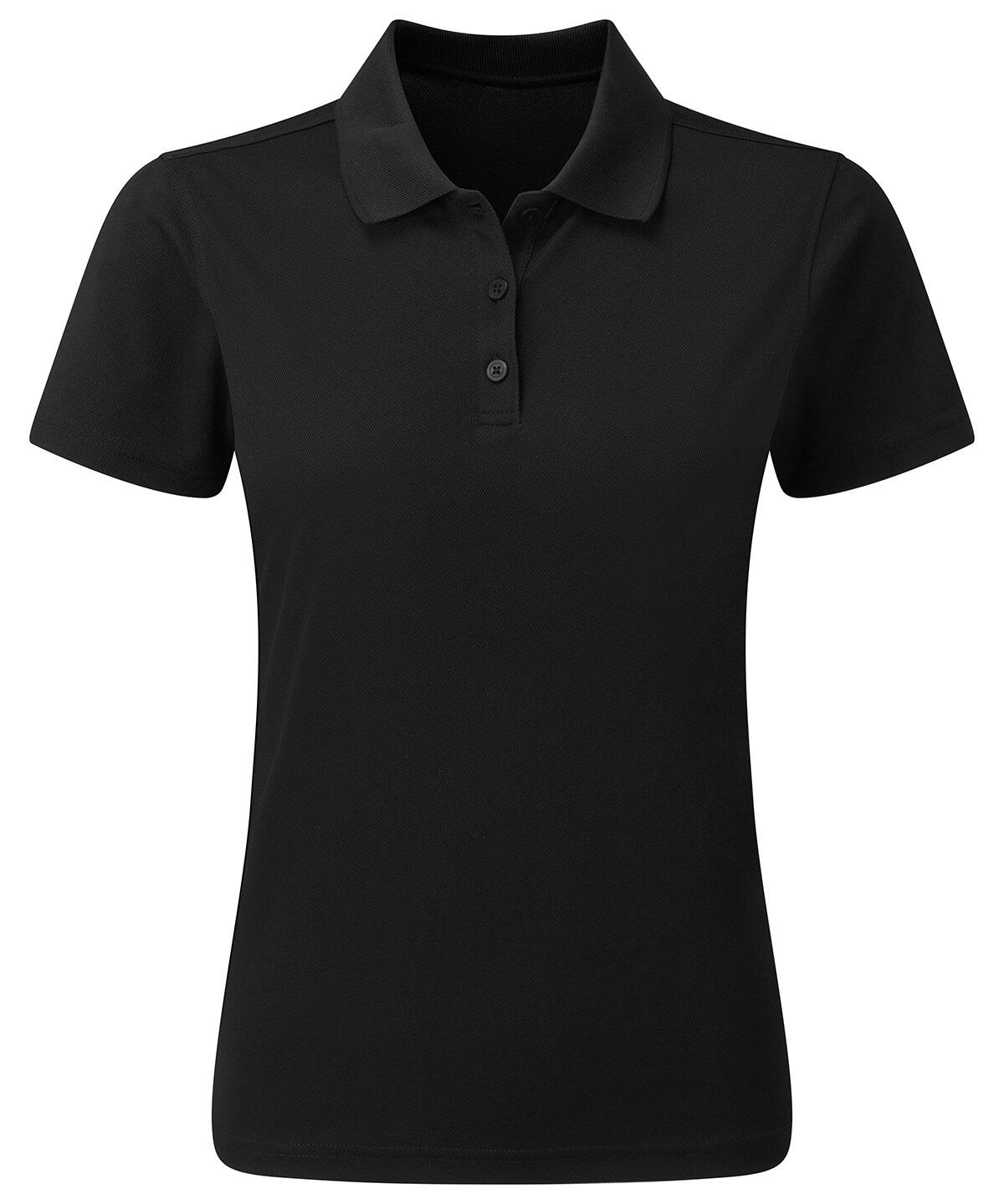 Premier PR633 Women’s Spun Dyed Recycled Polo Shirt Black
