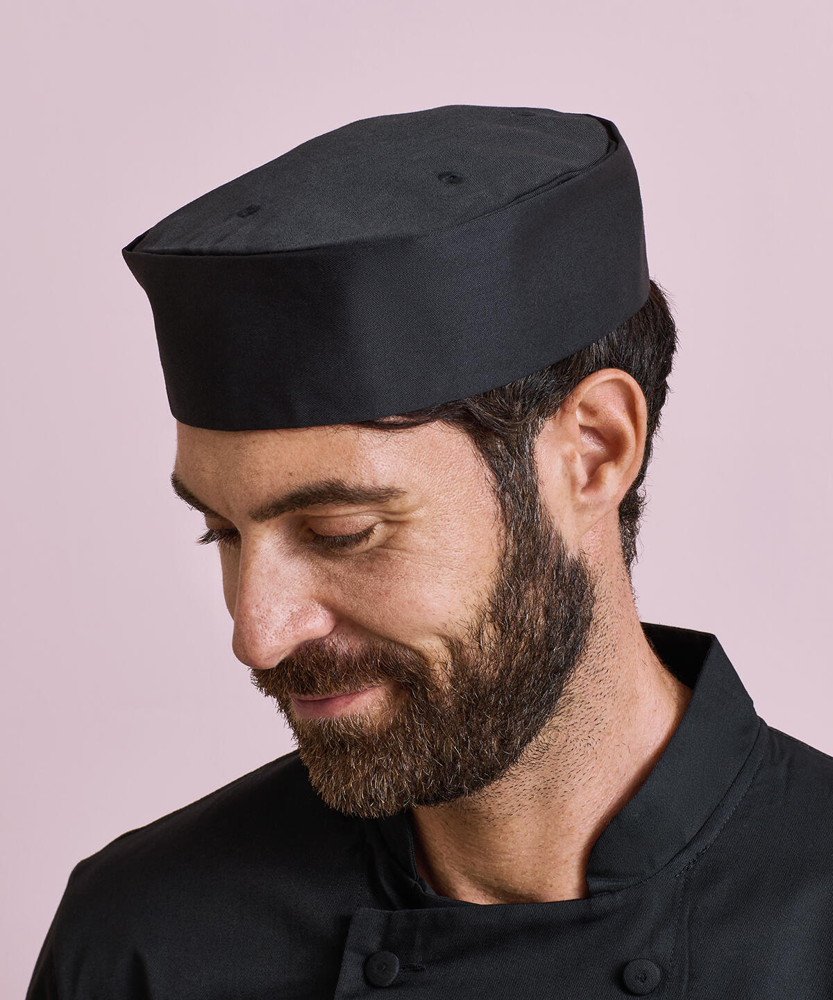 PR648 Turn-up chef's hat Black - Image 2