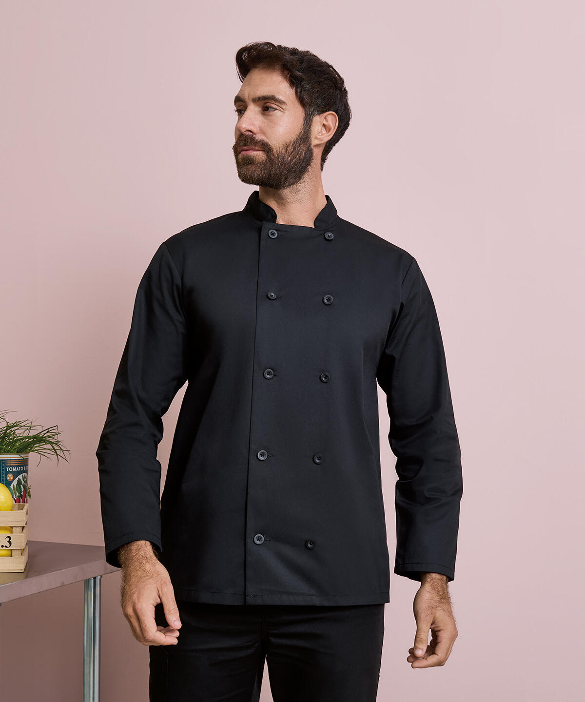 PR657 Long sleeve chef’s jacket White - Image 2