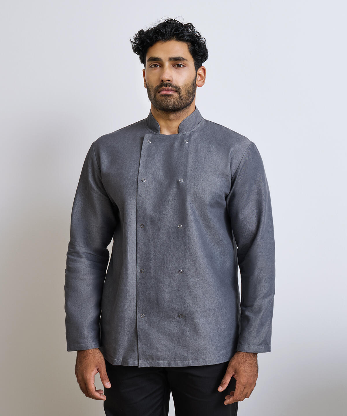 PR660 Denim chef's jacket Grey - Image 2