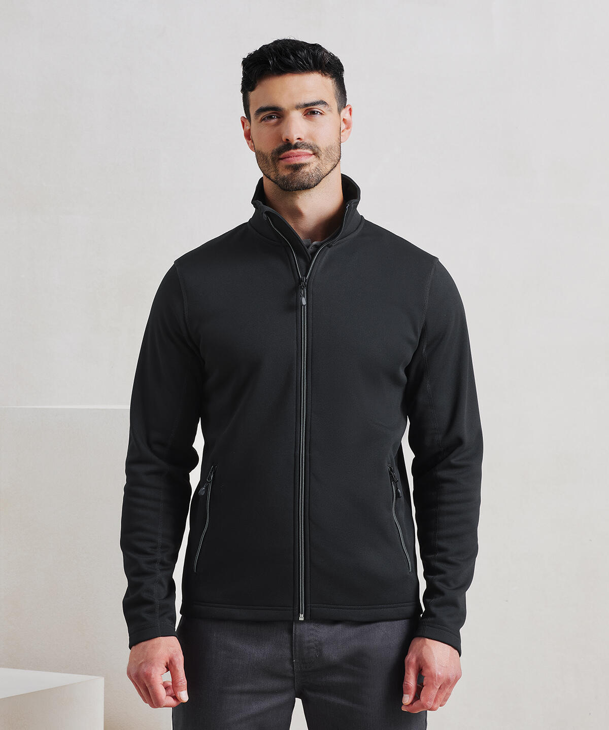 PR808 Men's spun dyed sustainable zip-through sweatshirt Grey - Image 2
