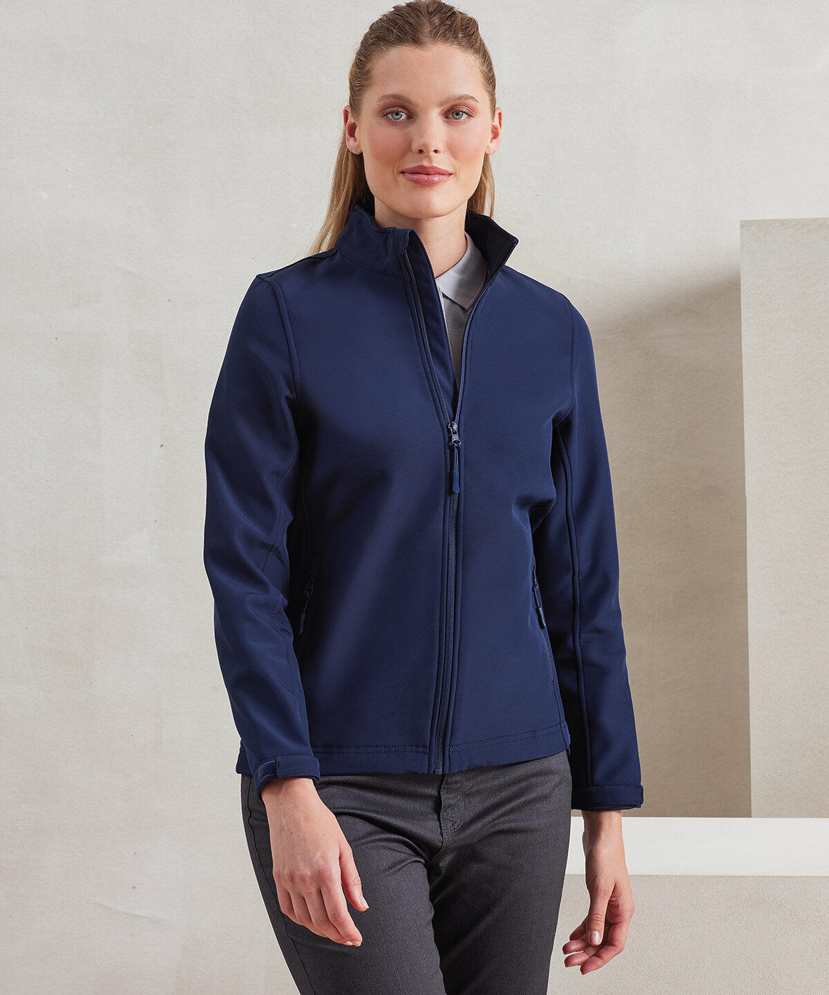 PR812 Women’s Windchecker® printable and recycled softshell jacket Blue - Image 2