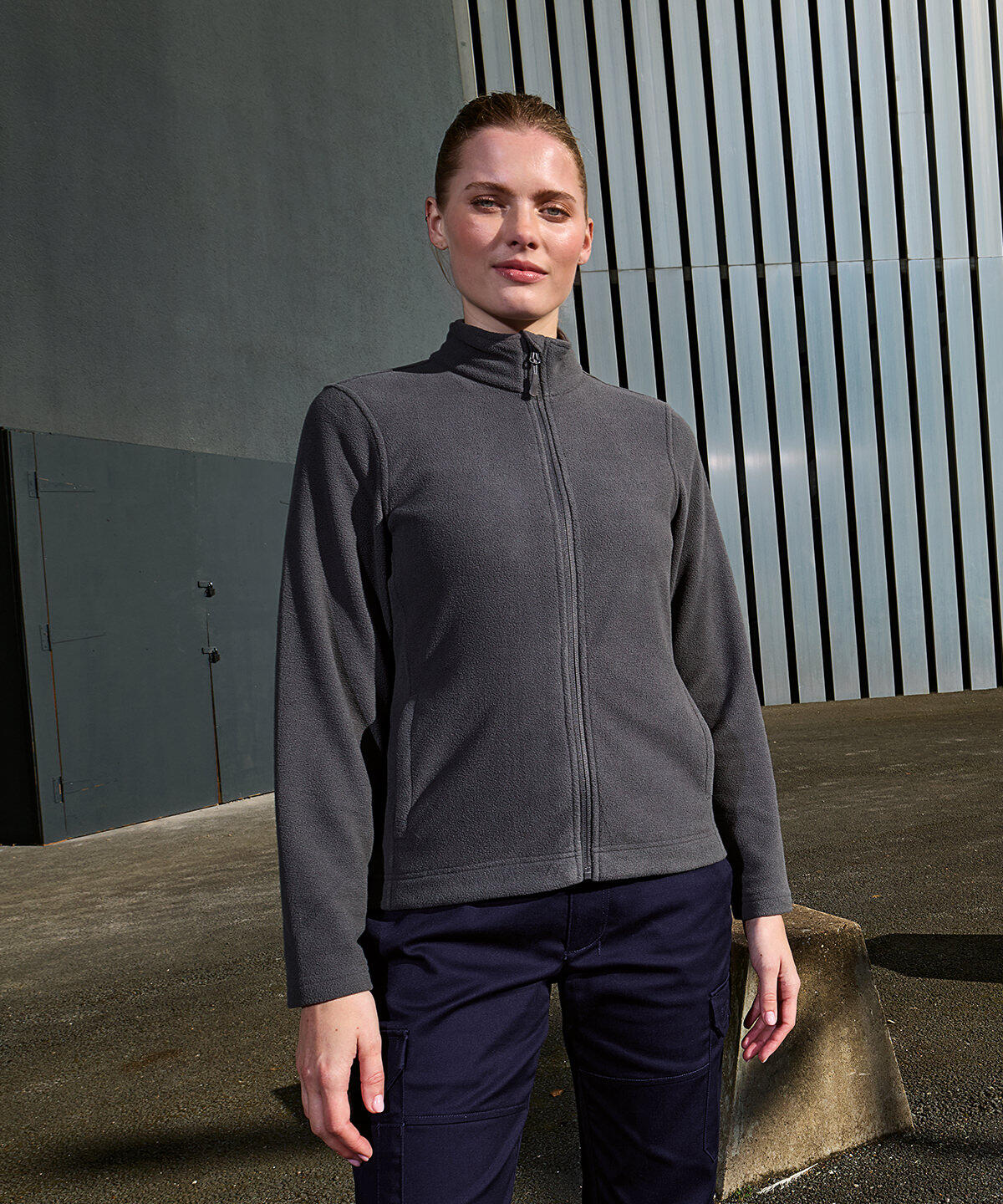 PR832 Women’s ‘Recyclight’ full-zip microfleece Blue - Image 2