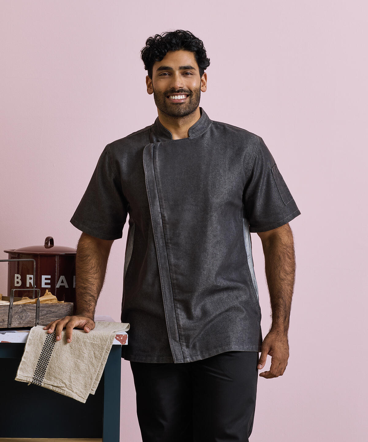 PR906 Chef's zip-close short sleeve jacket White - Image 2
