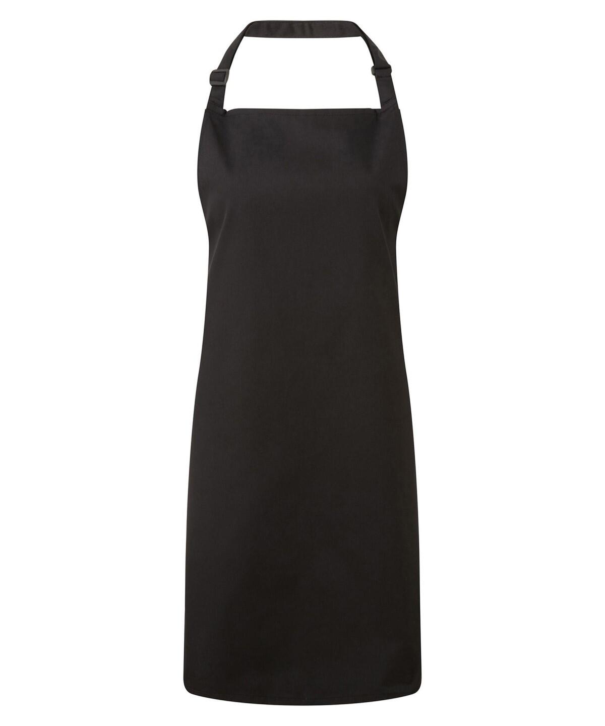 Premier PR996 Antimicrobial bib apron Black