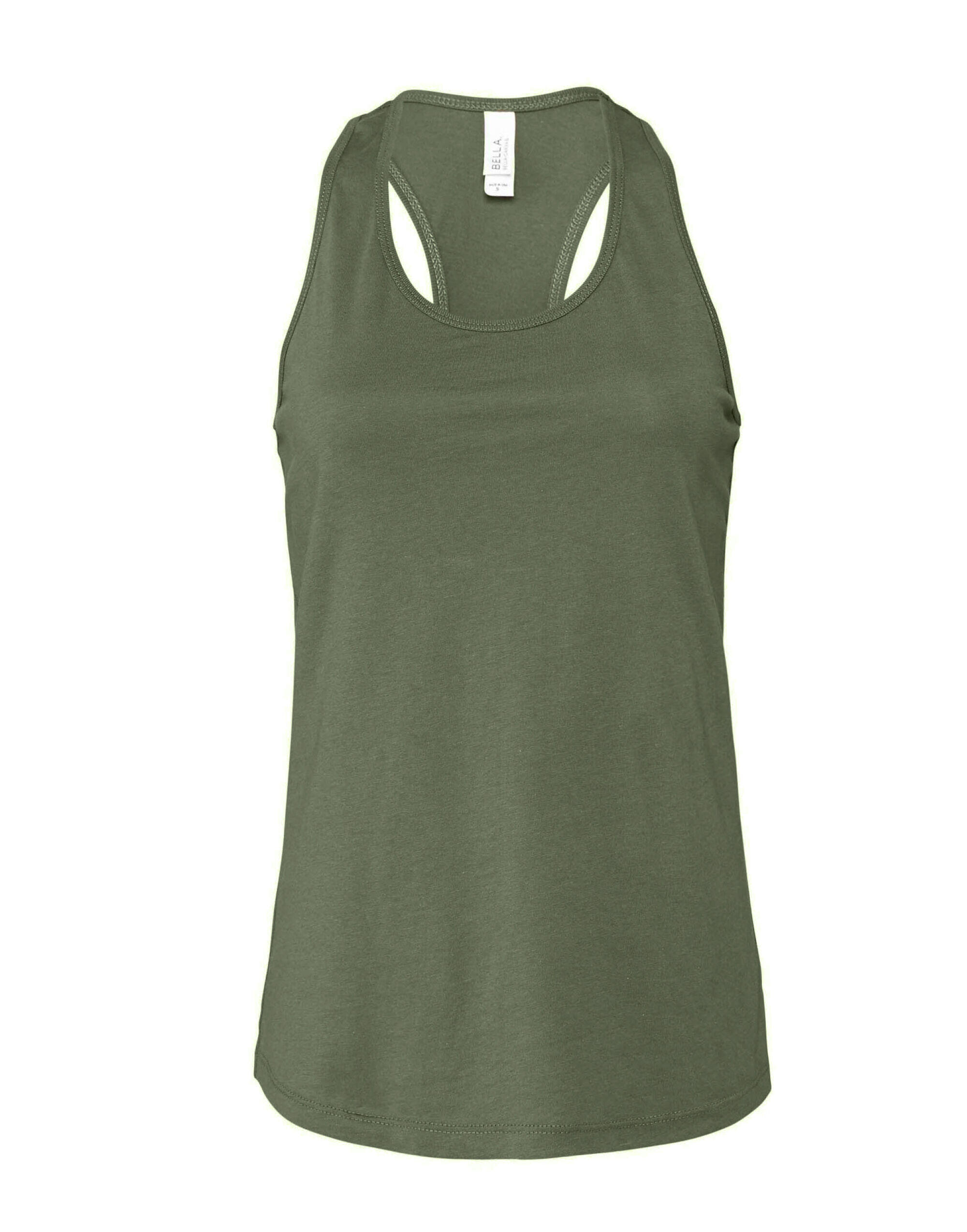 Bella Military Green Women's Jersey Racerback Tank