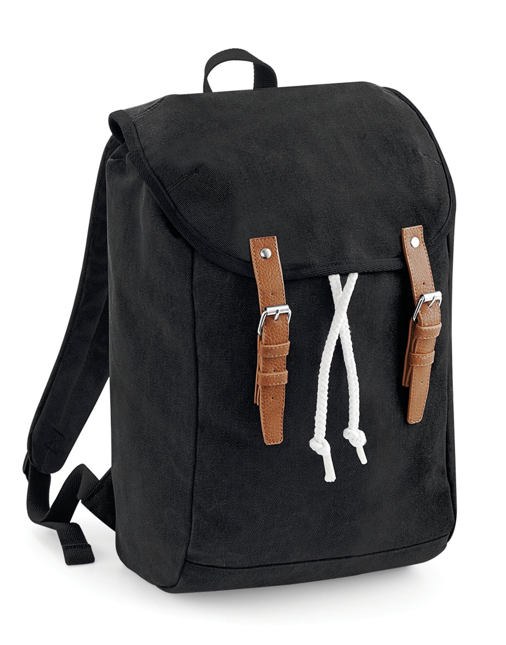 Quadra Black Vintage Rucksack
