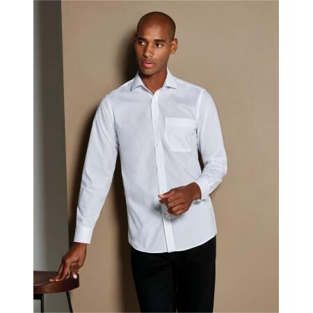 Purple Tailored Fit Long Sleeve Poplin Shirt