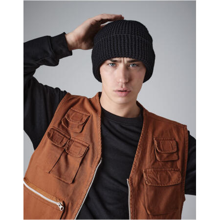 Beechfield B422 Classic Waffle Knit Beanie Black