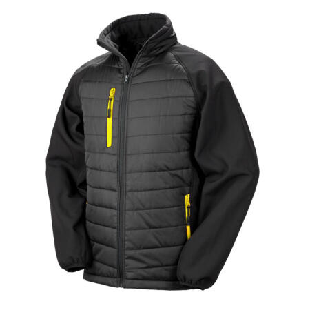 Result Recycled R237X Result Recycled Compass Padded Softshell Jkt Black/Yellow