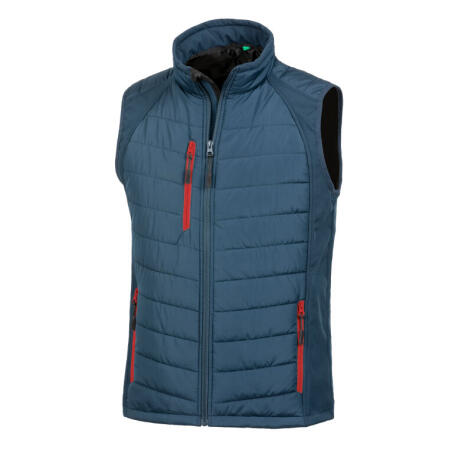 Result Recycled R238X Result Recycled Compass Padded Softshell Gilet Navy/Red