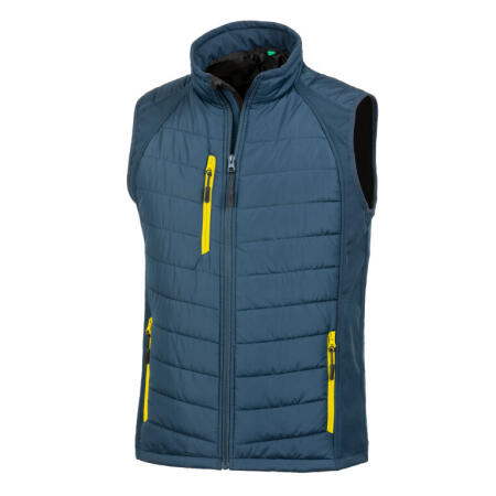 Result Recycled R238X Result Recycled Compass Padded Softshell Gilet Navy/Yellow