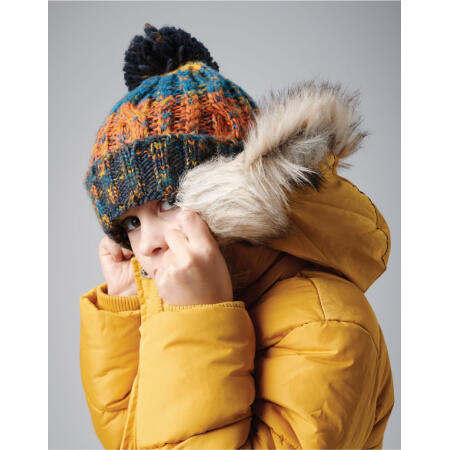 Beechfield B486B Junior Corkscrew Pom Pom Beanie Lavender Fizz