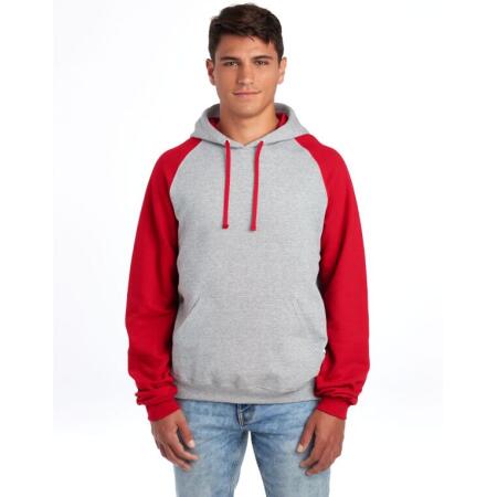 Jerzees 0S96CR0 Jerzees NuBlend Colour-Block Hood Oxford/ True Red