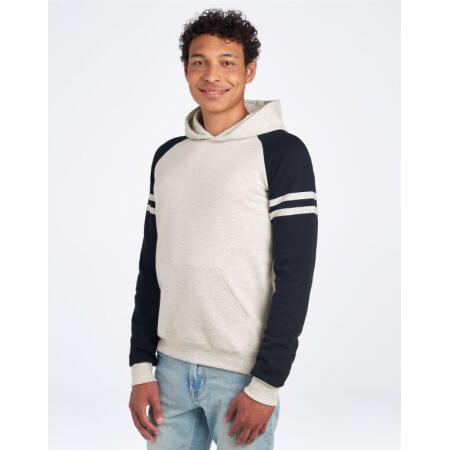 Jerzees 0S97CR0 Jerzees NuBlend Varsity Colour-Block Hood Oatmeal Heather/ Black Ink
