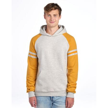 Jerzees 0S97CR0 Jerzees NuBlend Varsity Colour-Block Hood Oatmeal Heather/Mustard Heather
