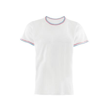 Kustom Kit KK519 Kustom Kit Fashion Fit Tipped Tee White/ Red/ Royal