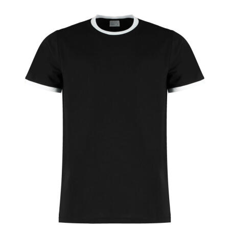 Kustom Kit KK508 Kustom Kit Fashion Fit Ringer Tee Black/White
