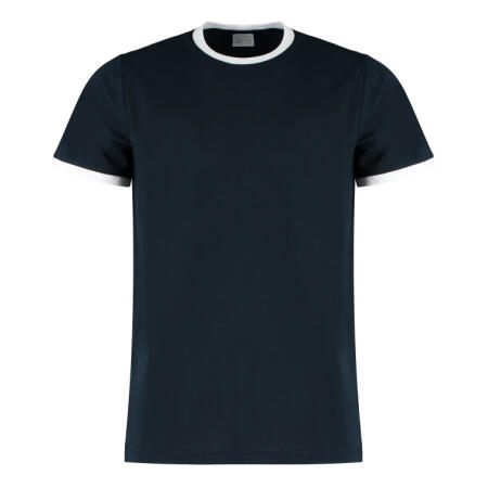 Kustom Kit KK508 Kustom Kit Fashion Fit Ringer Tee Navy/White