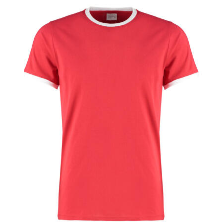 Kustom Kit KK508 Kustom Kit Fashion Fit Ringer Tee Red/White