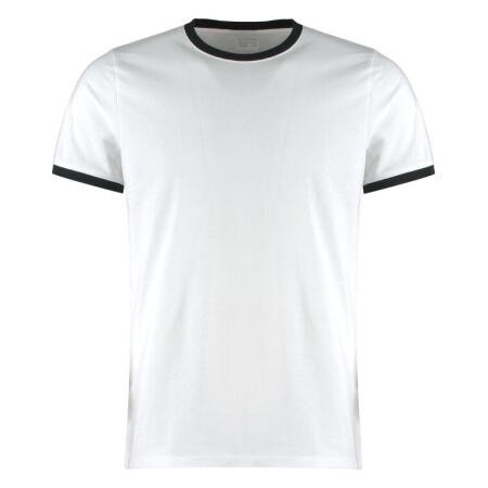 Kustom Kit KK508 Kustom Kit Fashion Fit Ringer Tee White/Black