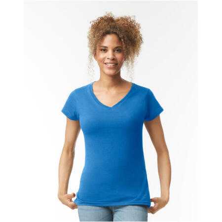 Red Softstyle® Ladies' V-Neck T-Shirt