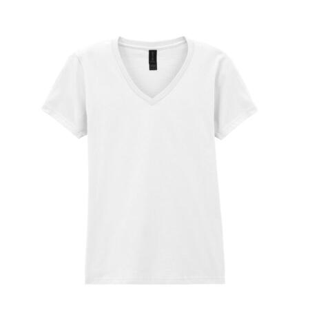Gildan 64V00L Gildan Softstyle Ladies V-Neck Tee White