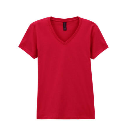 Gildan 64V00L Gildan Softstyle Ladies V-Neck Tee Cherry Red