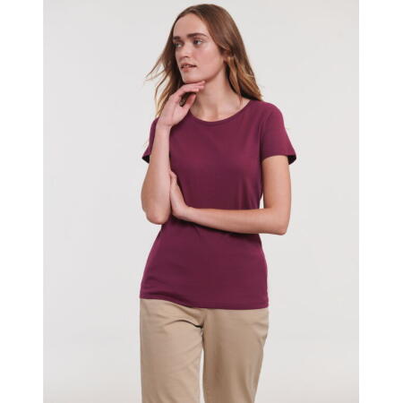 Russell Pure Organic R108F Russell Pure Organic Ladies' T Burgundy