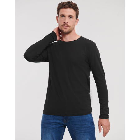 Russell Pure Organic Black Men's Long Sleeve T