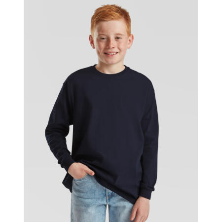 Fruit Of The Loom 61007 Kid's Valueweight Long Sleeve T White