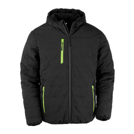 Result Recycled R240X Result Recycled Black Compass Padded Winter Jacket Black/Lime Green